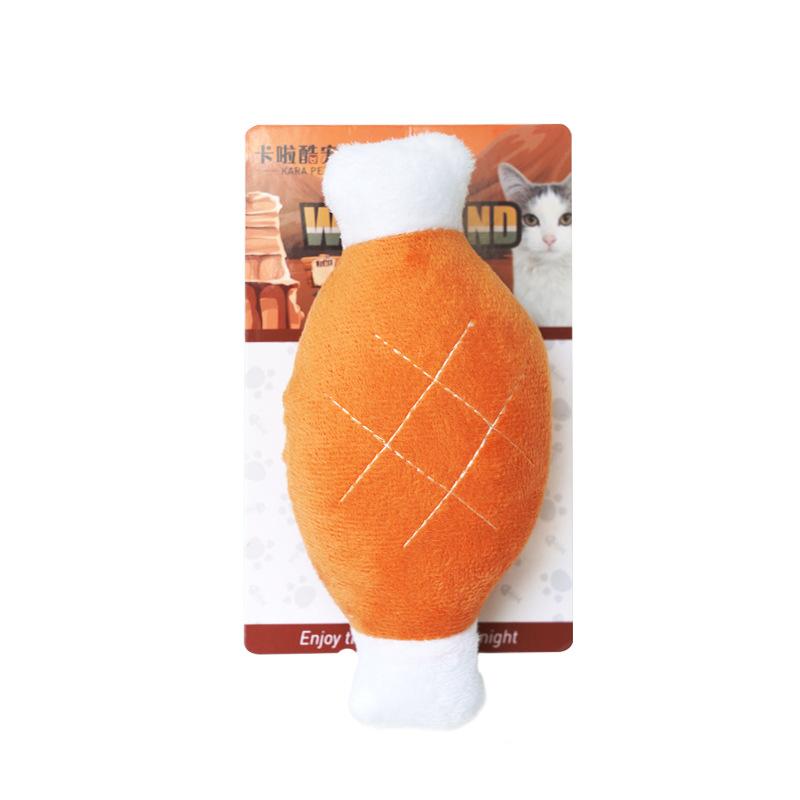 Custom Logo Chicken Leg Squeaky Dog Plush Toys жёлтый