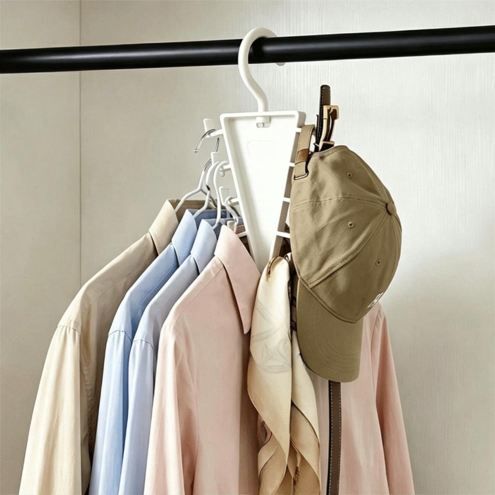 2PCS Rotatable Hook Laundry Hanger 12 Hooks Baseball Cap Hanger Multifunctional Pants Rack  Travel