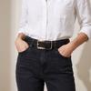 Einfarbiger Dünner Taillengürtel Schlanker Damen-Taillenbund Verstellbar Echter Ledergürtel Hosen-Dekoration