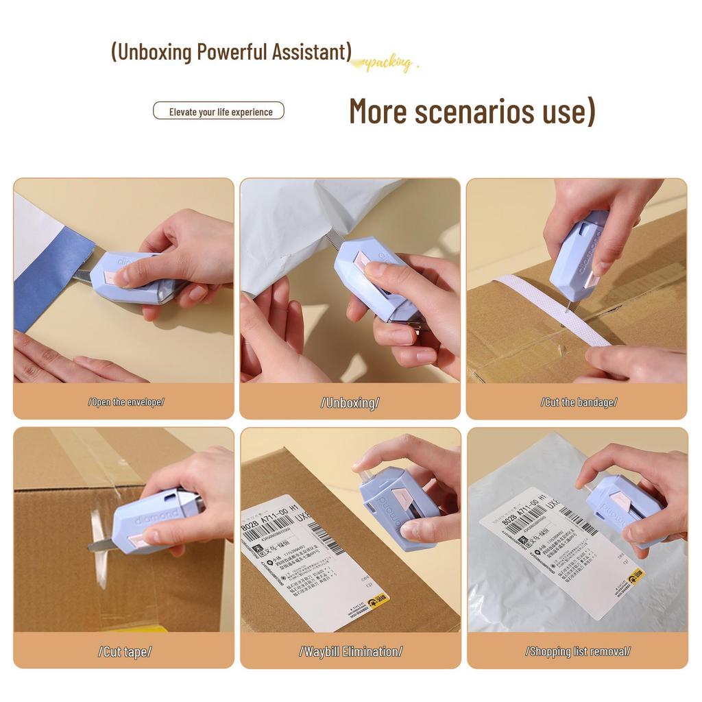 Magnetic Automatic Rebound Mini Utility Knife with Correction Fluid