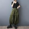 Plus Size Vintage High Waist Casual Loose Long Summer Wide Leg Pants Women Trousers