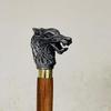 91.44 Cm Wolf Head Walking Cane Wooden Stick with Brass Handle Gift for Him, Her, Father, Mother, Grandmother, Grandfather