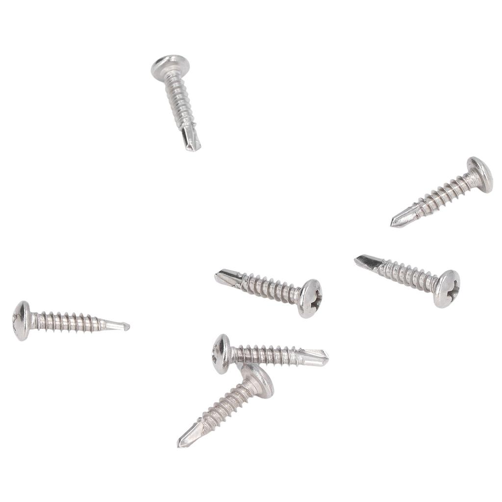 100 Stück Selbstbohrende Schraube Edelstahl Rundkopf M4.2x19 Befestigungselement Zubehör Set Kit