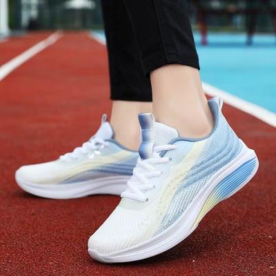 Women's Shoes In Autumn New Thick-soled Flying Woven Breathable Sports Shoes Outdoor Daily Lightweight Trendy Paired with Women's Running Shoes