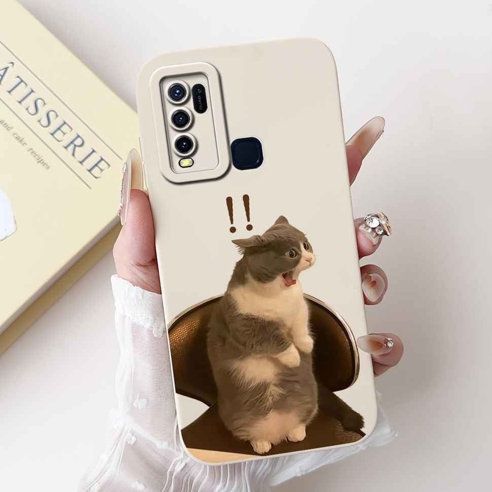 For vivo Y50 2020 1935 6.53" Case Cherry Girl Soft Silicone Cover Cartoon Rabbit For Vivo y50 VIVO Y50 V1965A Phone Cases Bumper