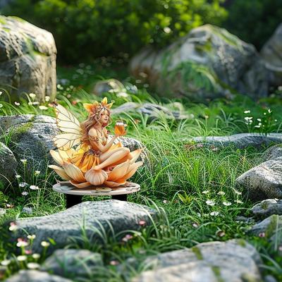 Garden Lotus Fairy Stake Lawn Sign Decor Waterproof Yard Decor, Decorative for