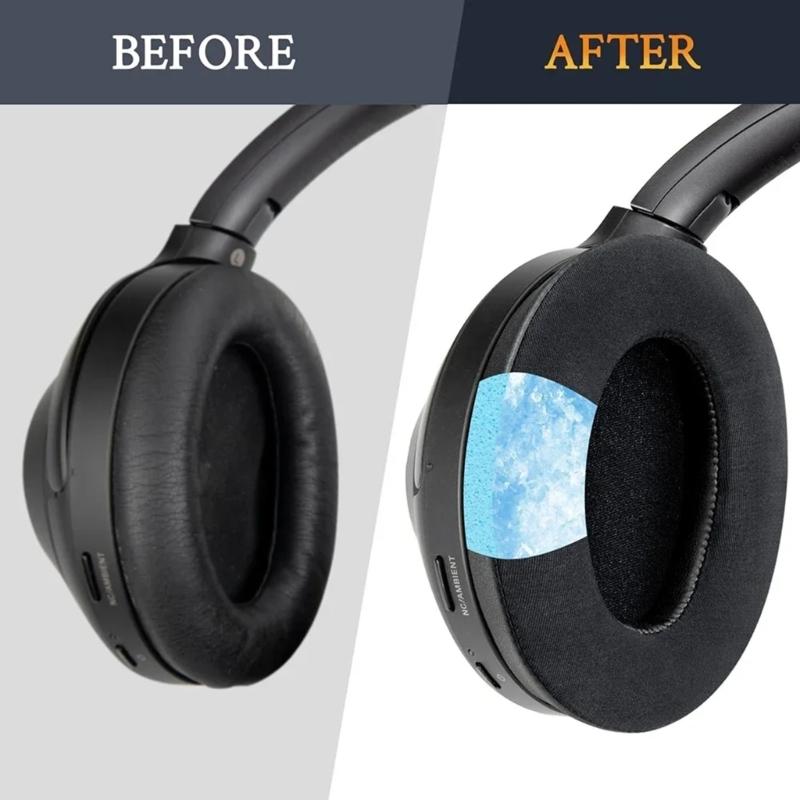 1 Pair Soft Breathable Earpads for WH-1000XM3 Headphones Replacement Earphone Cushion with Cooling Gel Feature