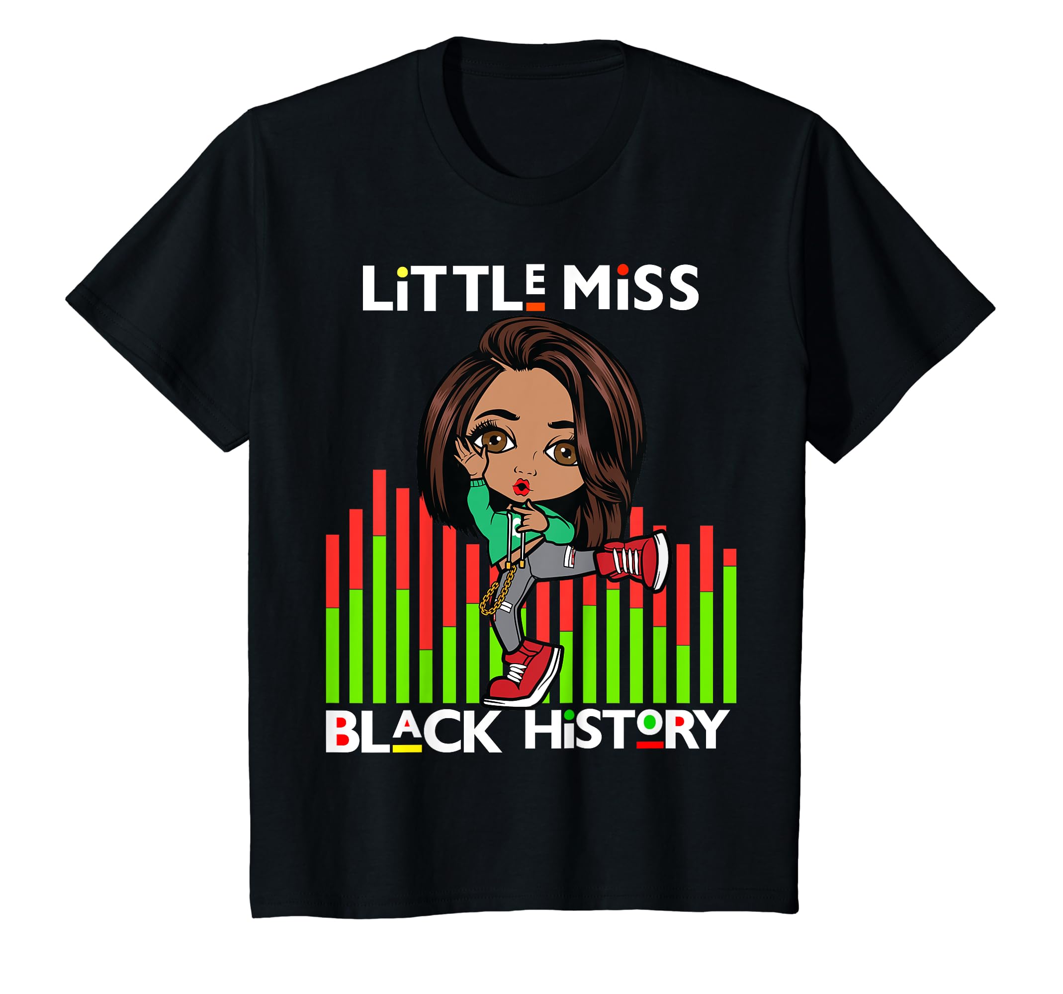 Kids Little Miss Black History Melanin Princess Black Girl Magic T-Shirt