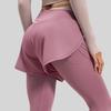 Color Matching Anti-light Fake Two-piece Yoga Pants High Waist Belly Pocket Pants Sports Fitness Pants