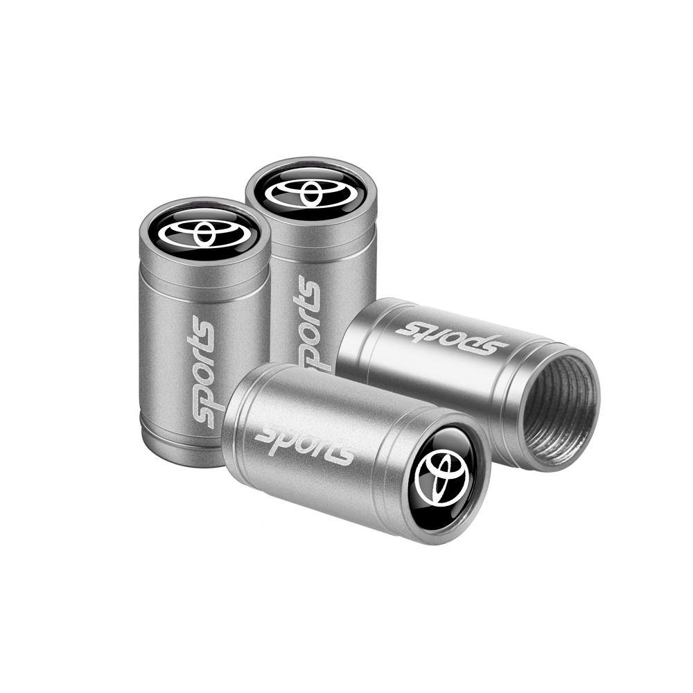 For Toyota 2026 Hot Hub Caps 4Pcs Car Sports Logo Metal Wheel Tire Valve Stem Caps Accessories For Toyota Rav4 Corolla Camry Mir