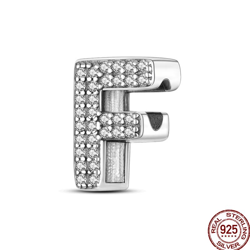 Copper 26 Letter Copper Series Shiny Zircon Lucky Letter Beads Charm Suitable Fit 3Mm Original Bracelet