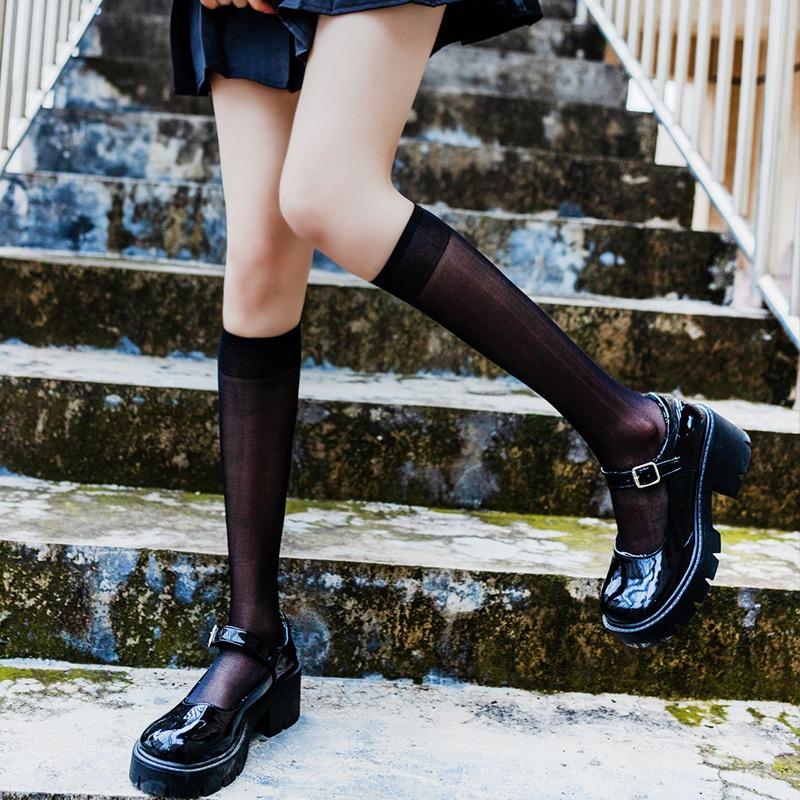 1-10Pairs Women‘s Sheer Knee High Stockings Translucent Socks for Spring and Summer Invisible Office Daily Wear