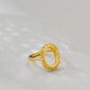 S925 Gold-Plated Sterling Silver Adjustable Oval Ring Setting - Exquisite Fashion Luxury