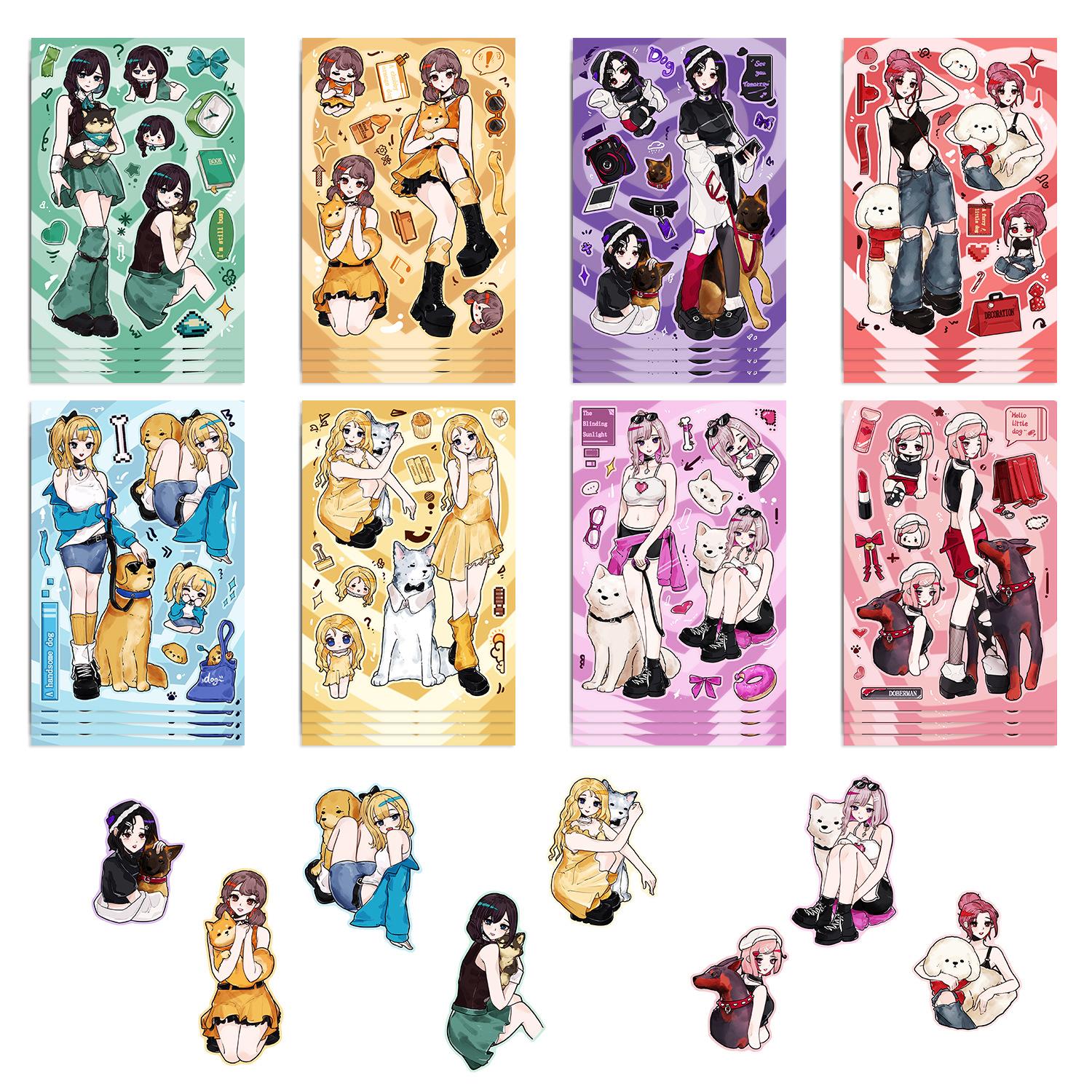

8 стилей наклеек Гука для девочек и милых собак для DIY ручного аккаунта, маленьких карточек, украшения чехла для мобильного телефона, корейский инс