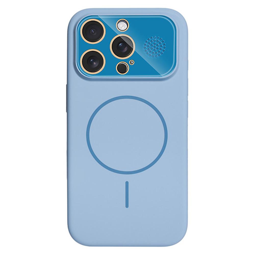 For iPhone 16 Pro Max Magnetic Case AI Button Liquid Silicone Phone Back Cover with Lens Film