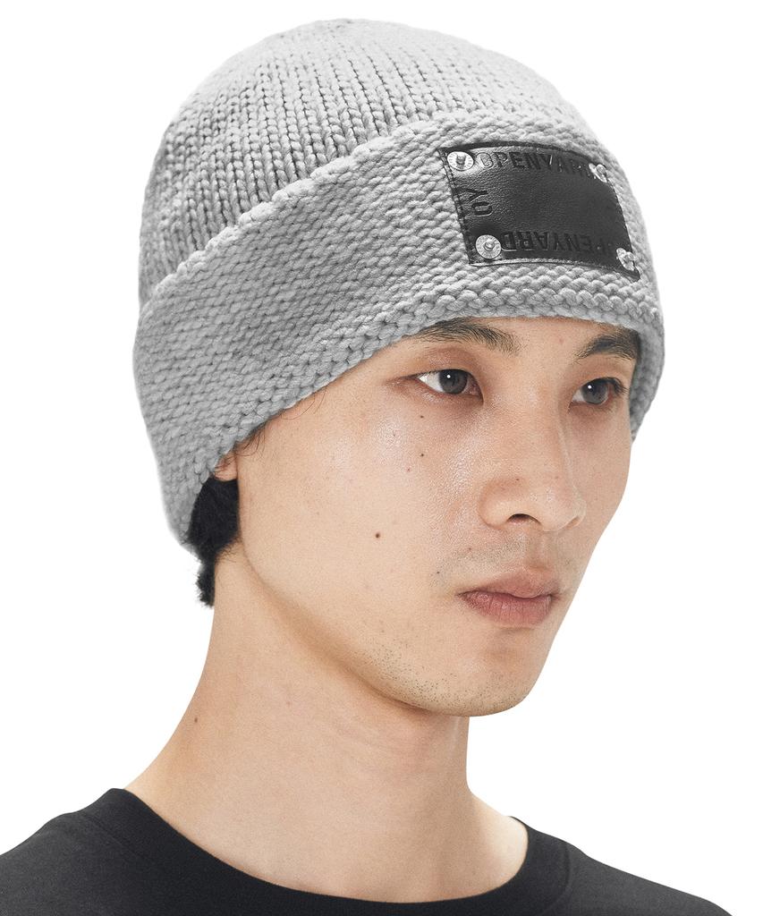 Opeunyadeu(Owai) Leather Patch Beanie - Gray