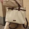 Solid Color Nylon Shoulder Bag French Laptop Bag Trendy Tote Bag  Handbag