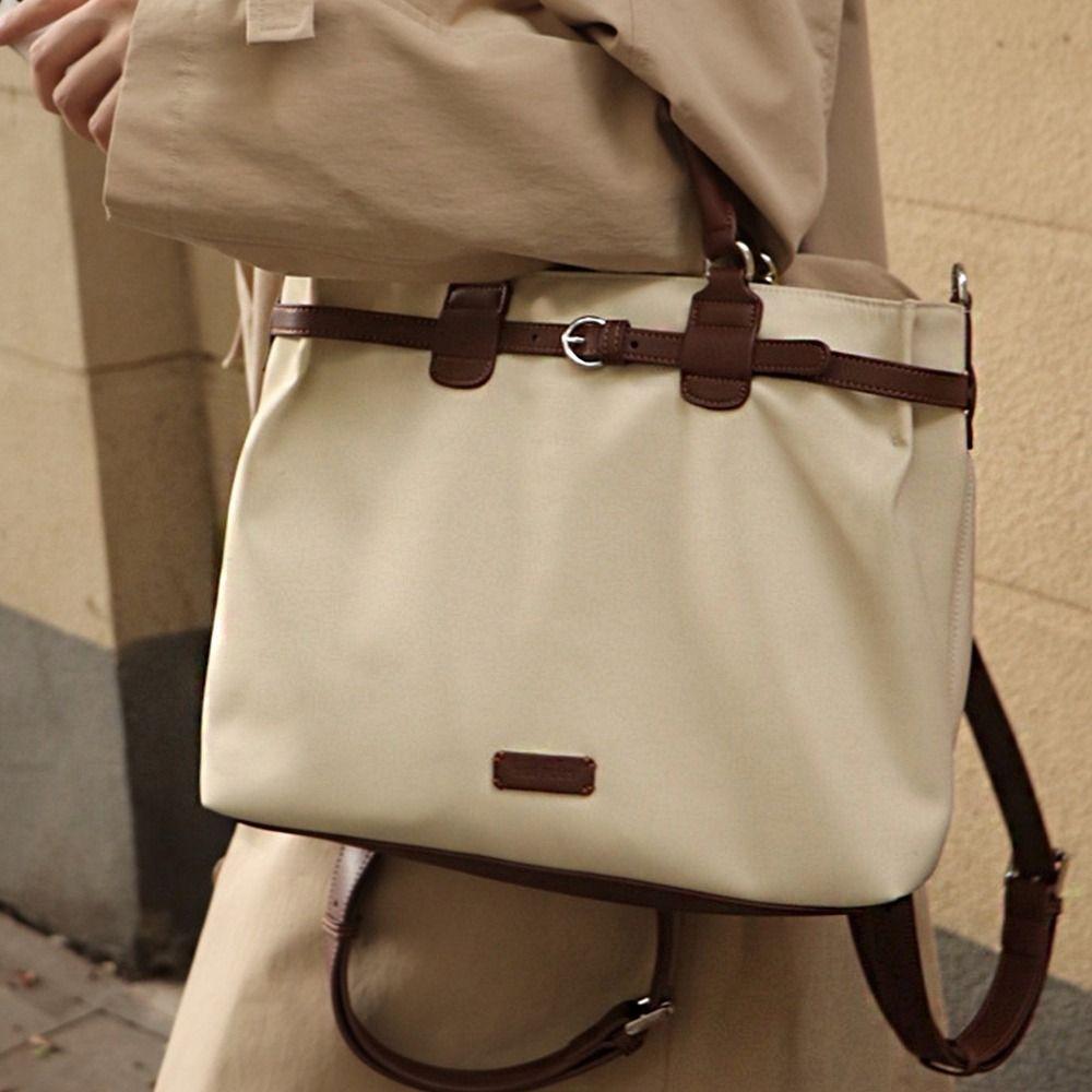 Solid Color Nylon Shoulder Bag French Laptop Bag Trendy Tote Bag  Handbag