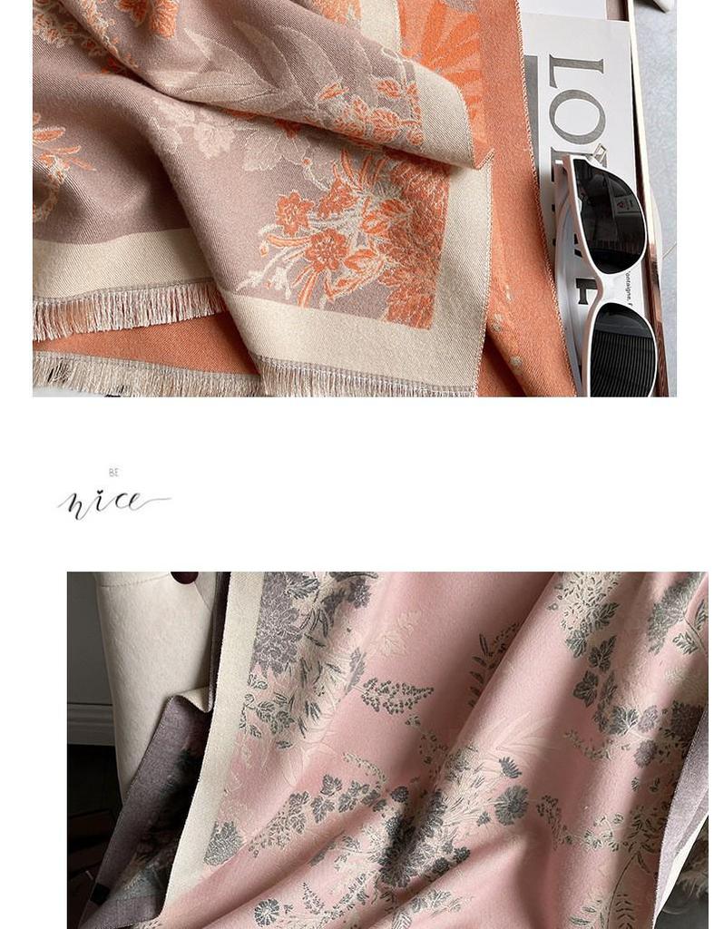 Elegant Faux Cashmere Floral Shawl - Thick Warm Winter Tassel Scarf