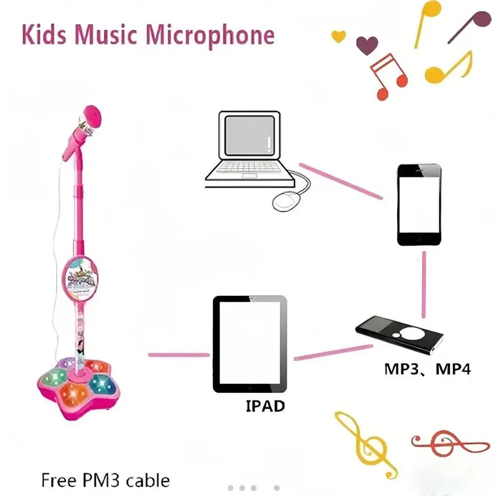 Kinder-Karaoke-Mikrofon mit Ständer Lernspielzeug Gehirntraining Musikgeschenk für Jungen Mädchen