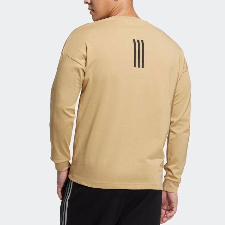 Adidas Letter Print Round Neck Pullover Sweatshirt Unisex Sweatshirt Khaki HM2696