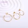 3 Sizes 18K Gold Plated C Shape Earrings Hooks With Earring Back For Women DIY Jewelry Making Accessories Wholesale