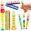 Wooden Harmonica & 6-hole Flute & Horn Cartoon Instrument Combination Party Favors Festival Gift Musical Performance Props TMZ