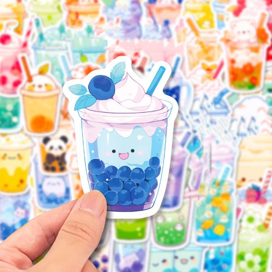 50 Teile/satz Blase Milch Tee Aufkleber Selbstklebende Wasserdichte PVC DIY Telefon Abdeckung Tasse Gepäck Skateboard Laptop Scrapbook Graffiti Aufkleber Kit