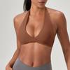 Sports Yoga Bra For Women Underwear Sportswear Halter Neck With Stylish Back Sexy Gym Bra With Cups Running Fitness Backless Tops