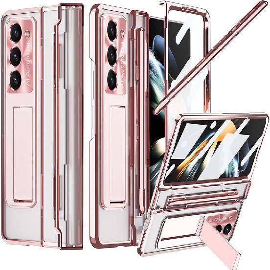 NINKI Compatible Samsung Galaxy Z Fold 5 Case with S Pen Holder & S Pen,Screen Protector Hinge Case for Samsung Z Fold 5 Case with Kickstand,Samsung