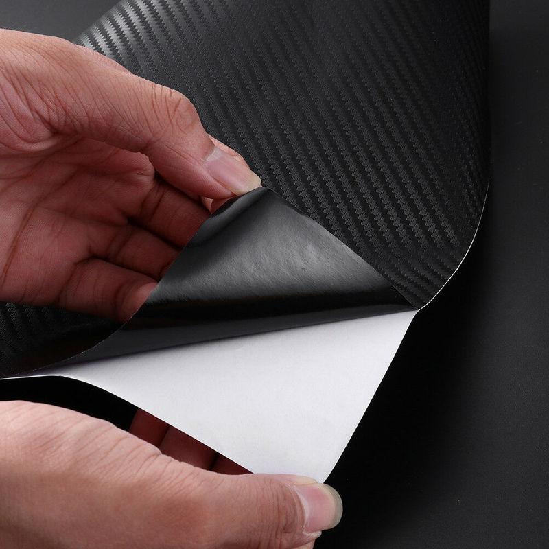 5/10cm DIY 3D Black Carbon Fiber Vinyl Car Wrap Sheet Roll Film Sticker Decal Door Sill Anti-Scratch Protector Tape Film