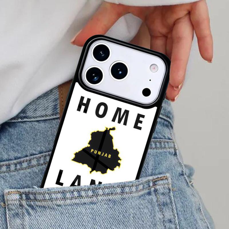 Punjab Map Outline Phone Case for iPhone 17ProMax 12 13 14 15 16e 17 Pro Max Plus Air Cover