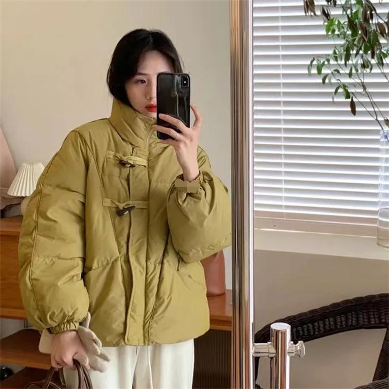 Women's Jacket Korean Version Stand Collar Short Cotton-padded Jacket Thickening Warm Parkas Winter Vintage Coat