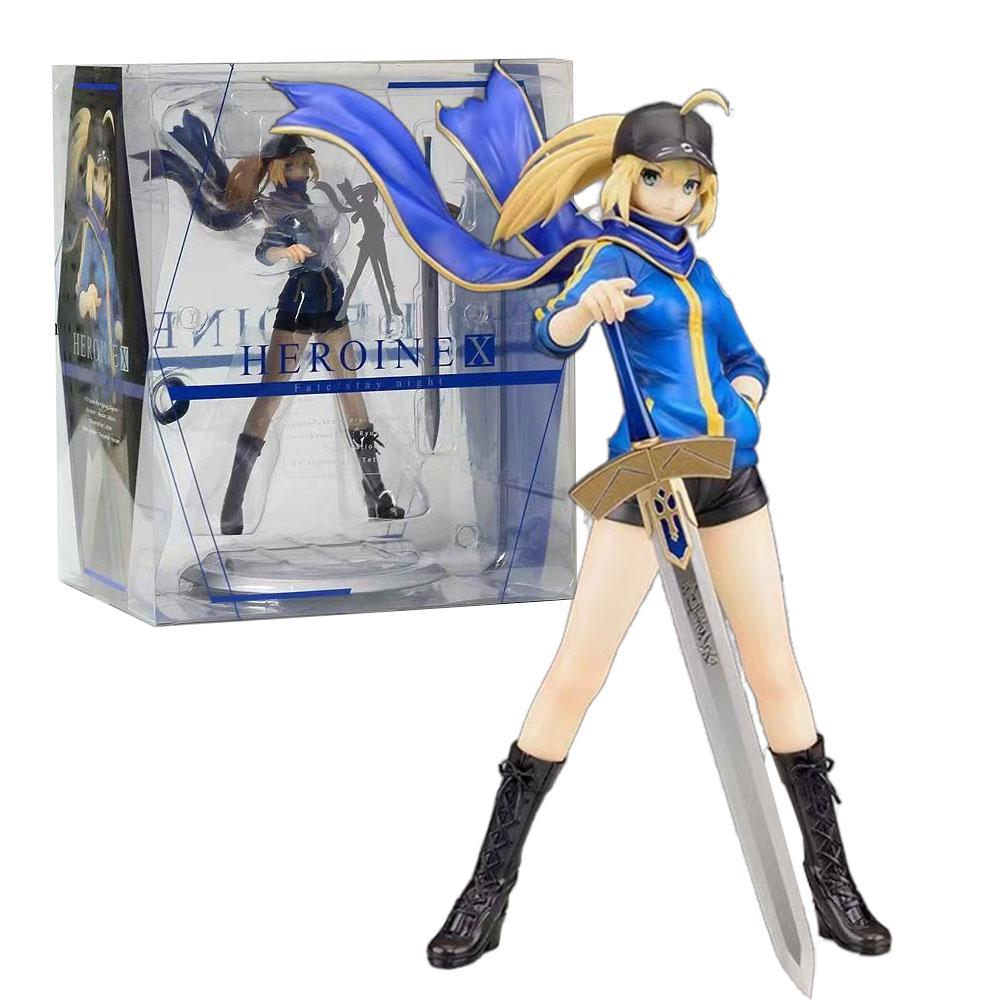 22CM  Altria Pendragon Figure Anime Fate Stay Night Cute Cool Stand Desktop Doll Model Toy Gift Collection Ornaments PVC