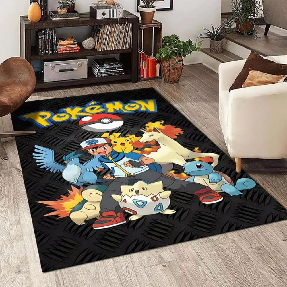Pokemon Pikachu Carpet Pokeball Themed Playful Kids Rug for Living Room Bedroom Decor Leisure Balcony Mat Fans Gift