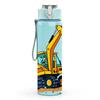 1PC Yellow Excavator Machine 750ml Color Plastic Sports Water Bottle Leakproof Flip Straw Lid Suitable for Sports Office Home Use
