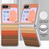 Geometric Cloth Texture Case For Samsung Galaxy Z FlIP 7 FE 6 5 Plating PC+PU Leather Hybrid Folding Cover For Samsung Z Flip7 Flip6 Flip5