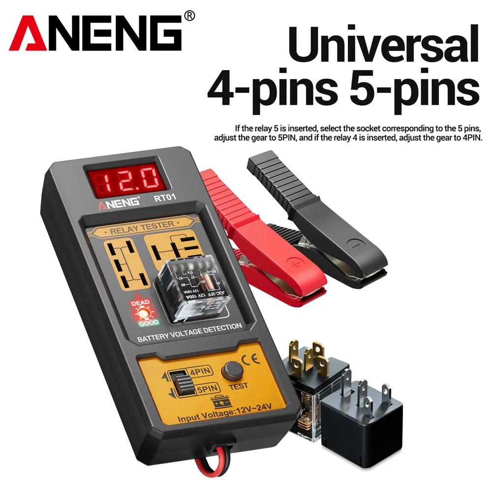 Kit Elettricista Auto Portatile ANENG BF01 Tester Liquido Freni Relè Auto RT01 Tester di Tensione 12V/24V Rilevatore Relè 4/5 Pin Analizzatore Olio Freni Strumenti di Test