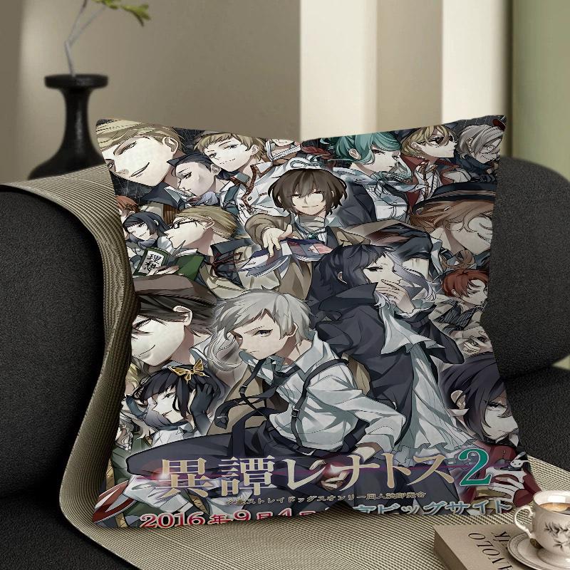 B-Bungo Stray Dogs Anime Kissen Anime Kissen Sofa Bett Kopfkissenbezug Kissenbezug 45x45 Cm Mode
