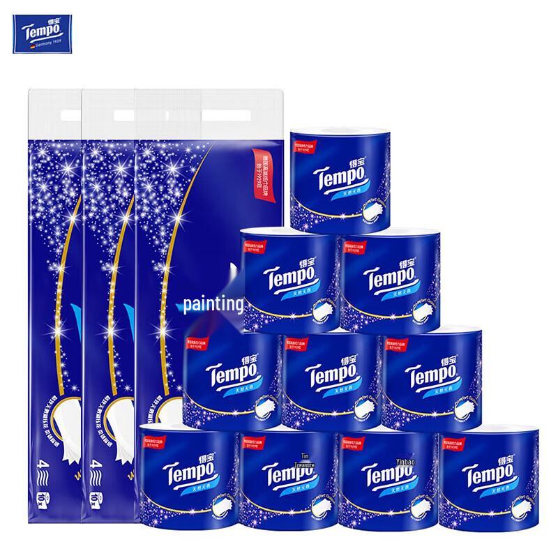 Tempo Unscented 4-Ply Toilet Paper Rolls