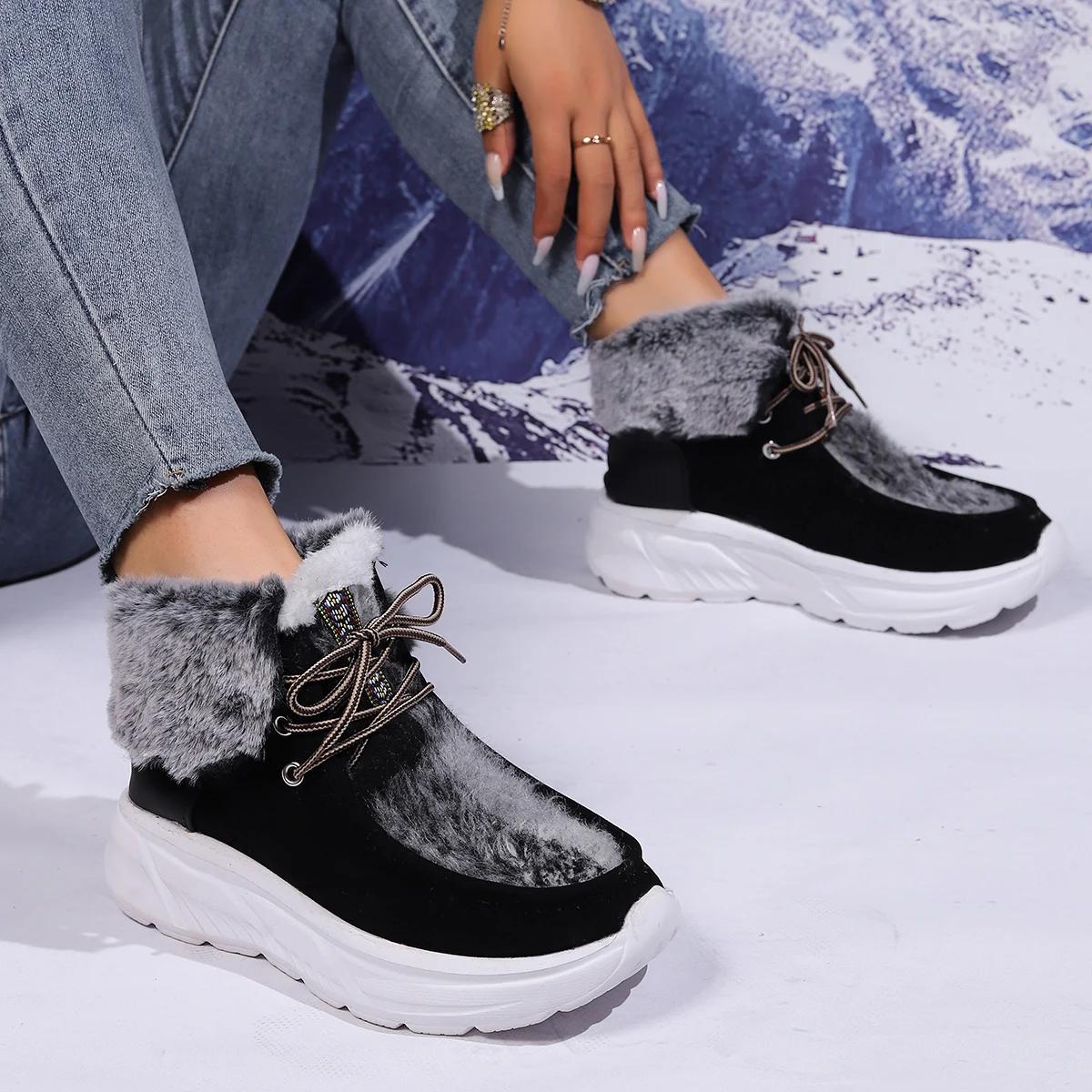 

Cow Suede Mid-Calf Rubber Modern Boots for Women2024new Fashion Winter Lace-up Flat with Ladies Shoes Cross-tied Round Toe Boots 36 хакі