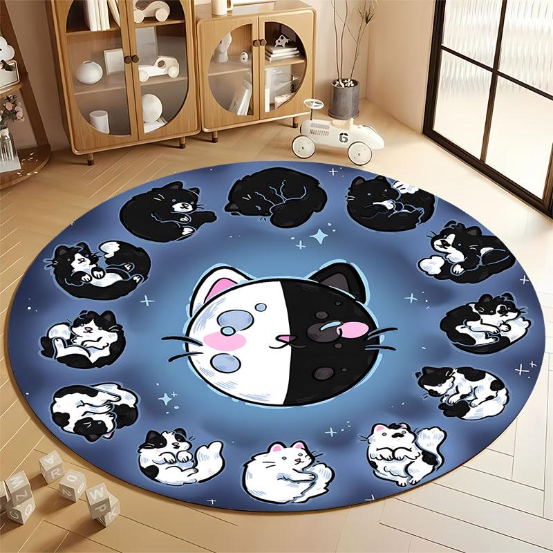 

Charming Cat-Themed Round Carpet for Cozy Spaces round carpet for home sofa bedroom, gift Diameter 60cm