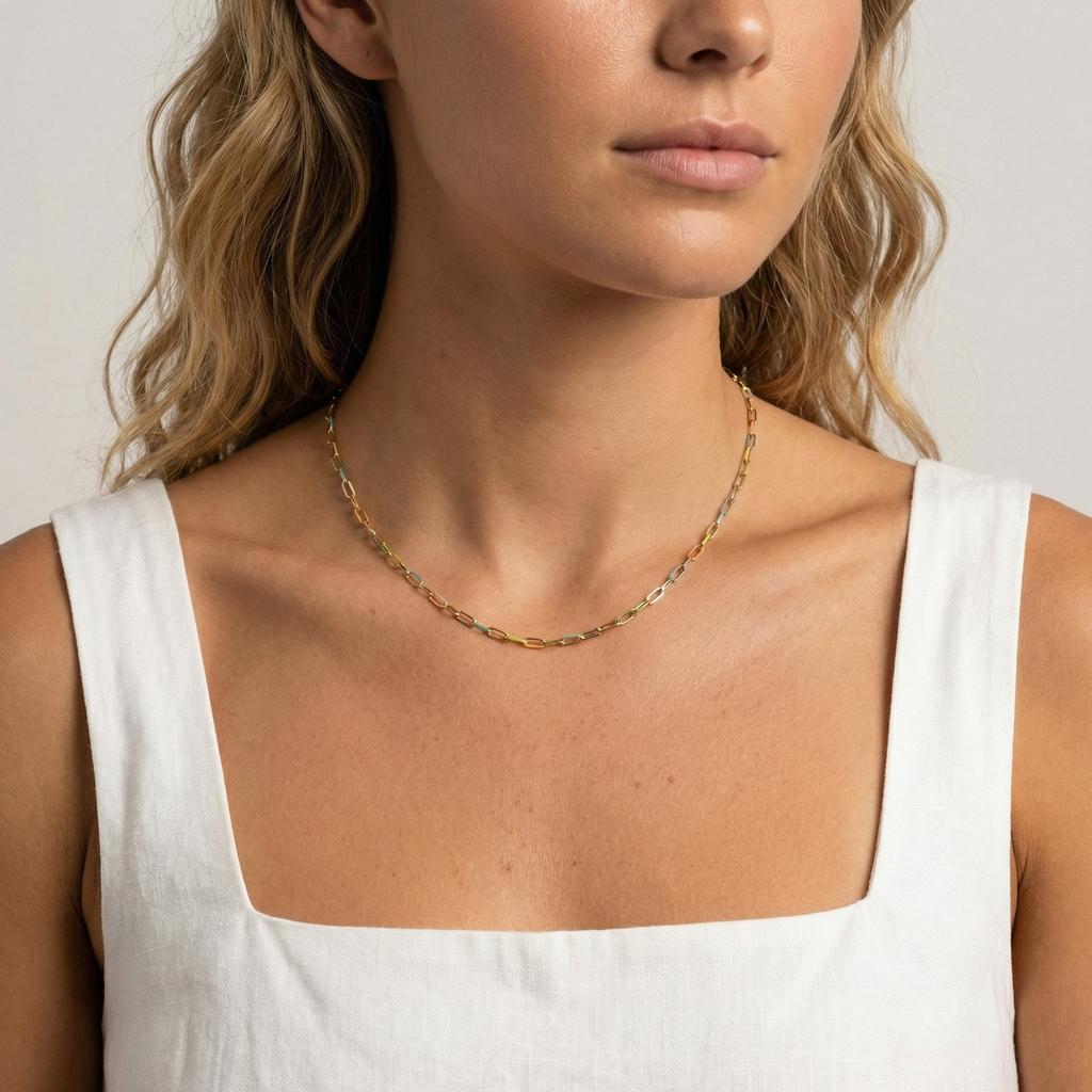 Simple Cold Wind Stainless Steel Small Square Chain Necklace Bracelet Female 2776