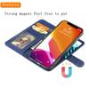 For iPhone 15 Case 2 in 1 Detachable Magnetic Leather Wallet Mobile Cover with Strap