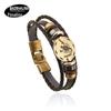European Vintage Zodiac Leather Bracelet - Handwoven Astrological Charm for Men and Women