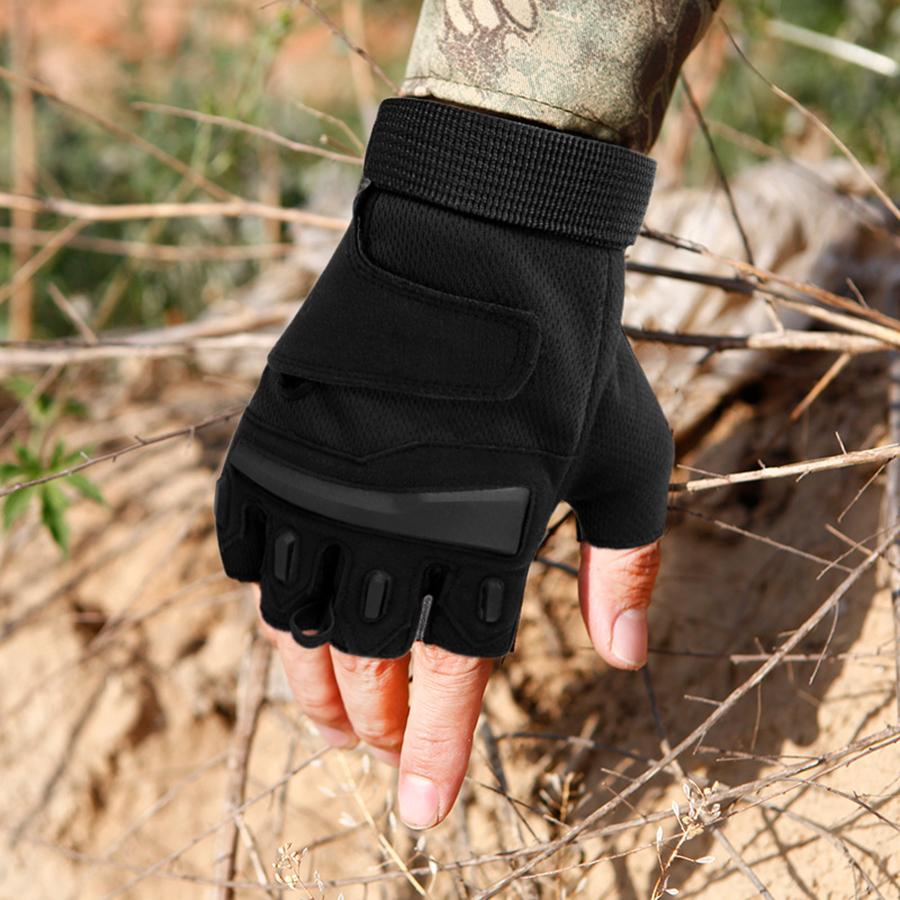 1Pair Fingerless Gloves For Motorbike Motorcycle Cycling Climbing Hiking Hunting Gloves