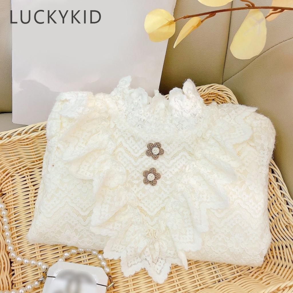 Teen Mädchen Verdicken Hemd Herbst Winter Neue kinder Colthes Weiß Spitze Top Koreanische Prinzessin Warme Pullover