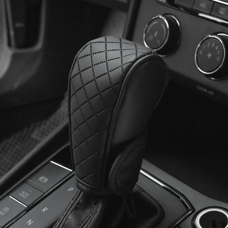 Car Gear Shifts Knob Protector Waterproof Not Slip PU Leather Cover Universal Designs Automotive Shifts Knob Cover 120mm