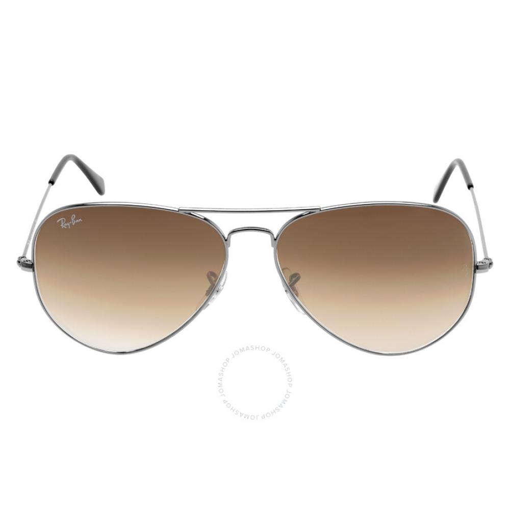 

Светло-коричневые солнцезащитные очки унисекс Ray Ban Aviator с градиентом RB3025 004 51 62