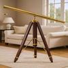 Brass Telescope On Wooden Tripod Unique Nautical Gift 99.06 Cm  Floor Decor for Him or Her
